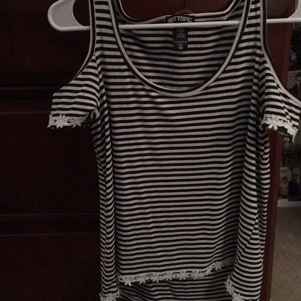 Striped off the shoulder shirt